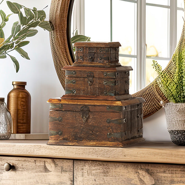 Medium Rustic Wooden Crate Reclaimed Barn Wood Storage Box