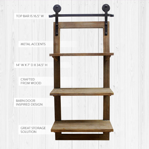 Three Tier Rustic Wall Shelf - Decor Steals