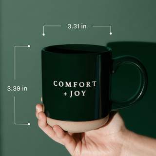 Comfort and Joy 14oz. Green Stoneware Coffee Mug