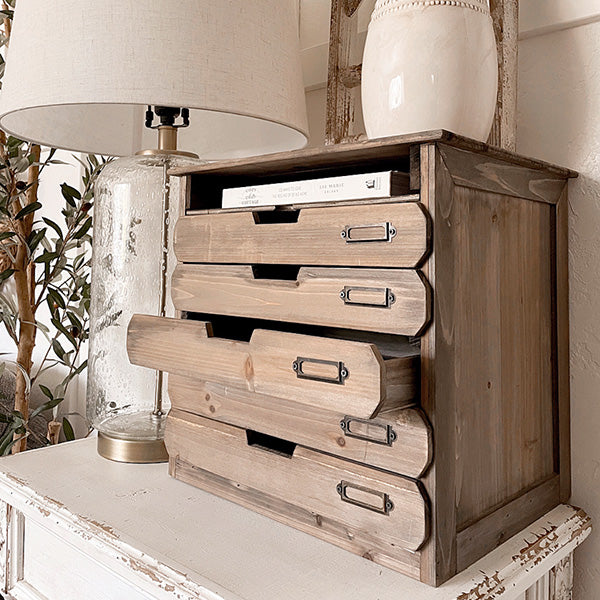 Natural Wooden Storage Cabinet with Drawers - Decor Steals