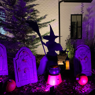 5 Foot Tall Indoor/Outdoor Witch Cutout with Lantern Option | Spooky Season Collection