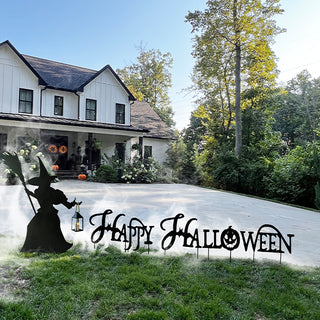 5 Foot Tall Indoor/Outdoor Witch Cutout with Lantern Option | Spooky Season Collection