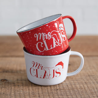 Set of Two Mr. & Mrs. Claus Mugs