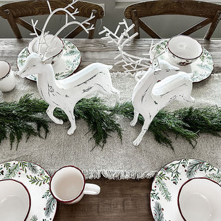 Whitewashed Distressed Finish Reindeer, Set of 2