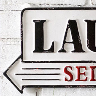 Vintage Metal Laundry Sign