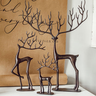 Handcrafted Bronze Merry Reindeer