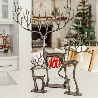 Handcrafted Bronze Merry Reindeer