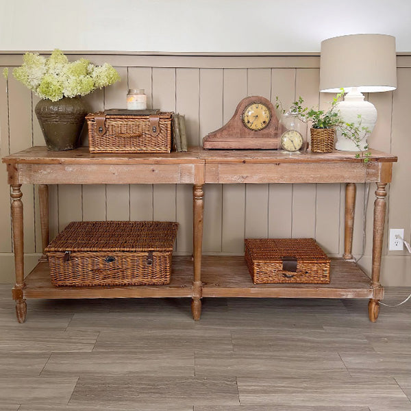 Natural Wooden Storage Cabinet with Drawers - Decor Steals