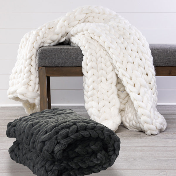 Chunky knit sweater blanket best sale