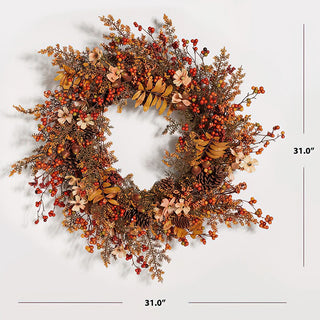 Lifelike Berry and Coreopsis Wreath