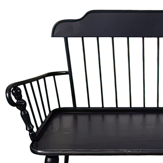 Modern Distressed Metal Black Garden Bench