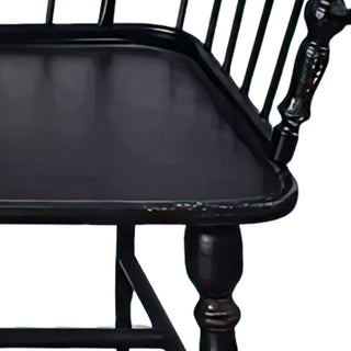 Modern Distressed Metal Black Garden Bench