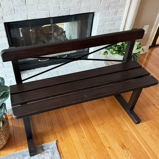 Antique Inspired Wooden Dining Bench