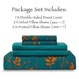 5-Piece Bramble Reversible Velvet Duvet Cover Set