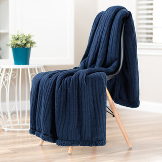 Cable Knit Throw Blanket