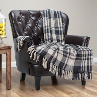 Farmhouse Plaid Throw Blanket