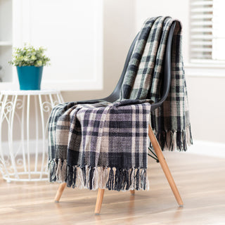 Farmhouse Plaid Throw Blanket