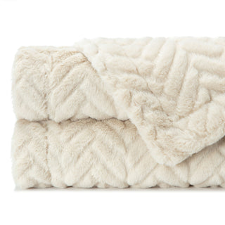 Embossed Faux Fur Throw Blanket