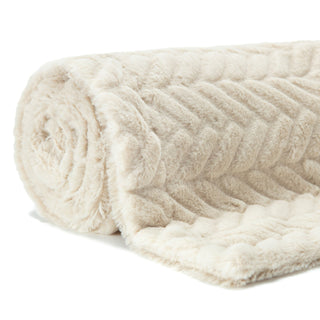 Embossed Faux Fur Throw Blanket