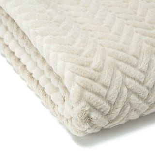 Embossed Faux Fur Throw Blanket