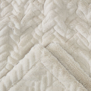 Embossed Faux Fur Throw Blanket