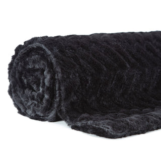 Embossed Faux Fur Throw Blanket