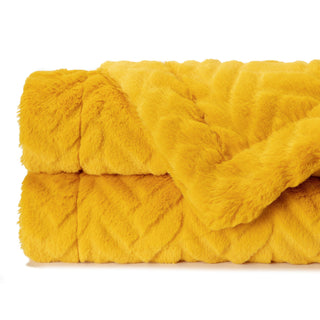 Embossed Faux Fur Throw Blanket