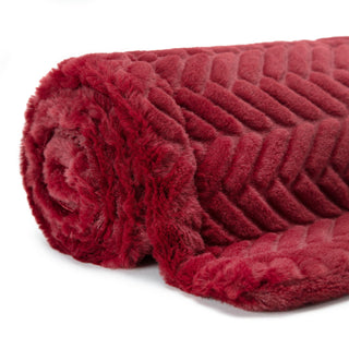 Embossed Faux Fur Throw Blanket