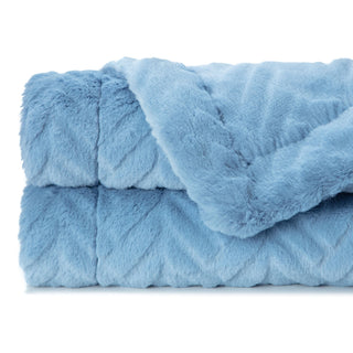 Embossed Faux Fur Throw Blanket