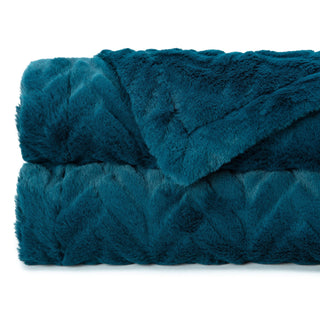 Embossed Faux Fur Throw Blanket