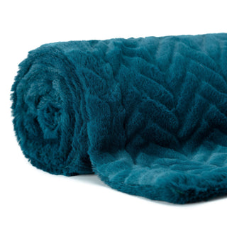 Embossed Faux Fur Throw Blanket