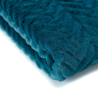 Embossed Faux Fur Throw Blanket