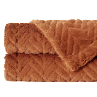 Embossed Faux Fur Throw Blanket