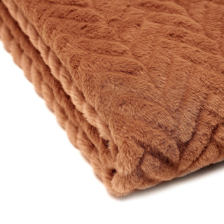 Embossed Faux Fur Throw Blanket