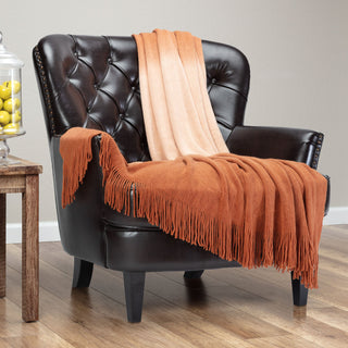 Ombre Fringe Throw Blanket