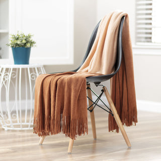 Ombre Fringe Throw Blanket