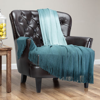 Ombre Fringe Throw Blanket