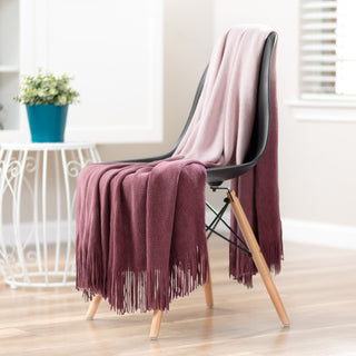 Ombre Fringe Throw Blanket