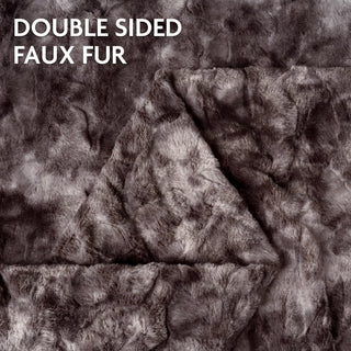 Double Sided Oversized Wolf Faux Fur Throw Blanket