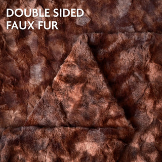 Double Sided Oversized Wolf Faux Fur Throw Blanket