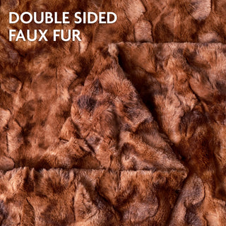 Double Sided Oversized Wolf Faux Fur Throw Blanket