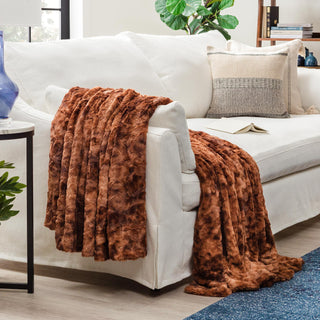 Double Sided Oversized Wolf Faux Fur Throw Blanket