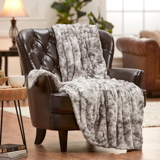 Double Sided Oversized Wolf Faux Fur Throw Blanket