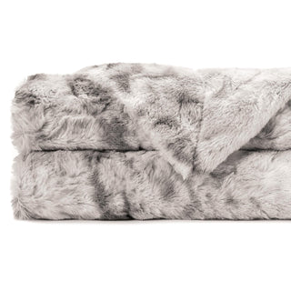 Double Sided Oversized Wolf Faux Fur Throw Blanket