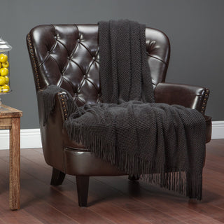 Roundpearl Knit Tassel Throw Blanket