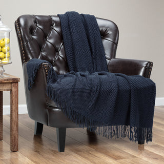 Roundpearl Knit Tassel Throw Blanket