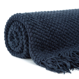 Roundpearl Knit Tassel Throw Blanket