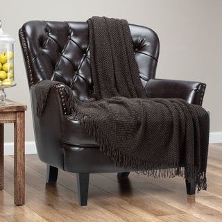 Roundpearl Knit Tassel Throw Blanket