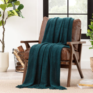 Roundpearl Knit Tassel Throw Blanket