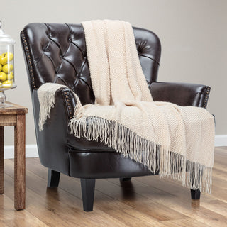 Roundpearl Knit Tassel Throw Blanket